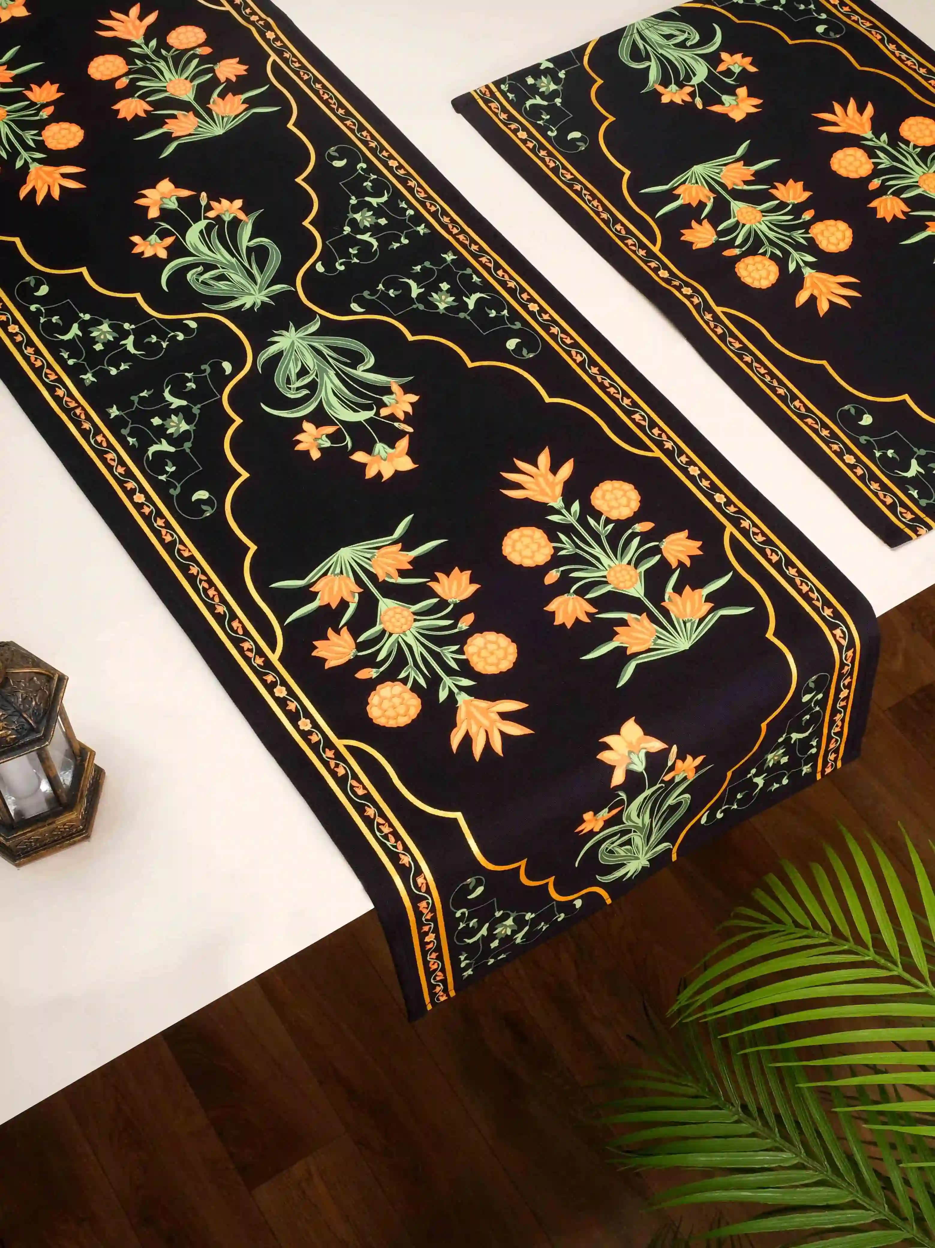 Black~Single Table Runner
